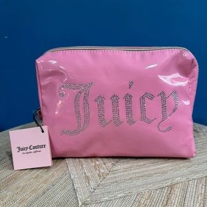 Juicy Couture Baby Pink Makeup Cosmetic Bag with Travel Bottle